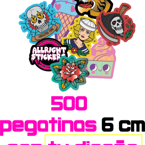 500 pegatinas personalizadas con tu logo – Vinilo Premium – 6 cm de diámetro
