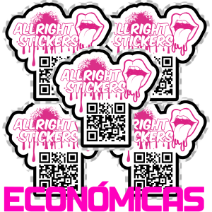 PEGATINAS CÓDIGO QR VINILO ECONOMICO TRANSPARENTES