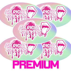 PEGATINAS OVALADAS VINILO PREMIUM HOLOGRÁFICAS