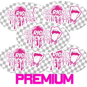 PEGATINAS OVALADAS VINILO PREMIUM TRANSPARENTES